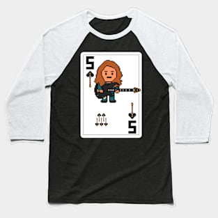 Pixelrockstars Five of Spades Playing Card Baseball T-Shirt